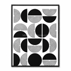 Tableau géométrique Rythme Circulaire noir et blanc avec motifs répétés
