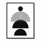 Tableau minimaliste Éclipse Graphique noir et blanc avec arcs concentriques