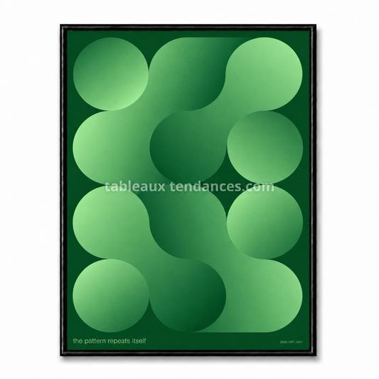 Tableau abstrait vert Pattern Repeat aux formes organiques