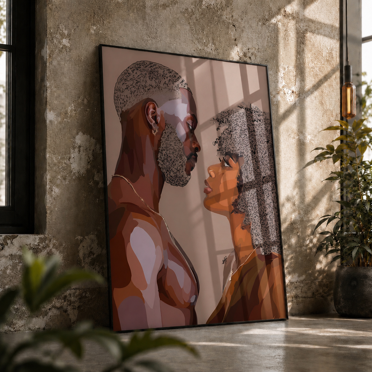 Face To Face — Tableau Couple, Amour & Complicité