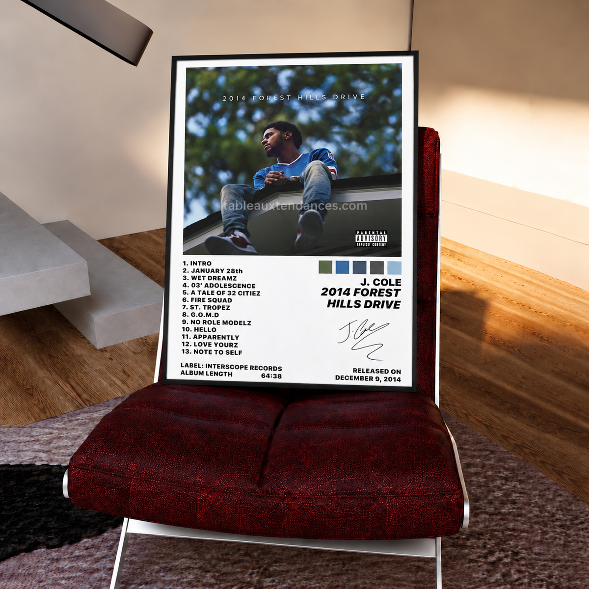Tableau musical 2014 Forest Hills Drive — J. Cole
