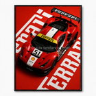 Ferrari 51 — voiture de course rouge vue plongeante, tableau mural sport automobile