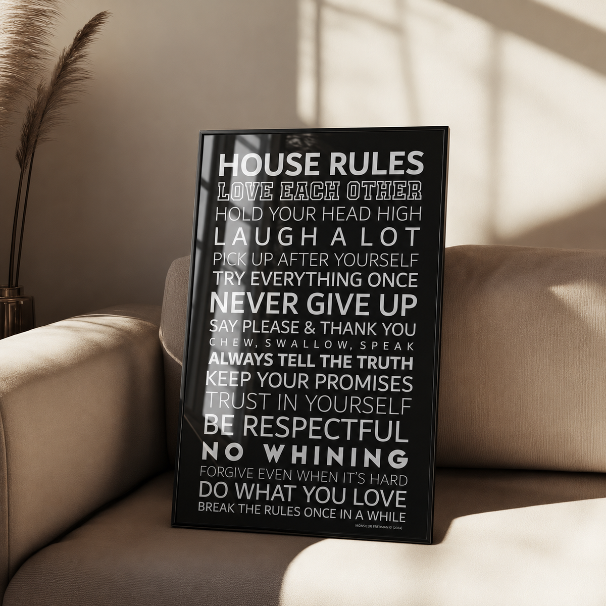 House Rules — Affiche Typo