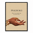 Main féminine élégante avec texte biblique Psalm 56:3 When I am afraid I put my trust in You