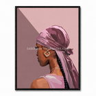 Tableau Grâce Rose – portrait féminin moderne aux tons rose et mauve