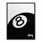 Tableau graphique noir et blanc Eight Ball encadré noir