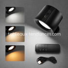 Applique Murale LED à Rotation Magnétique 360° - Intensité Variable et 3 Températures de Couleur