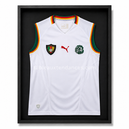 Tableau Maillot Sans Manches Cameroun CAN 2002 – Les Lions Indomptables
