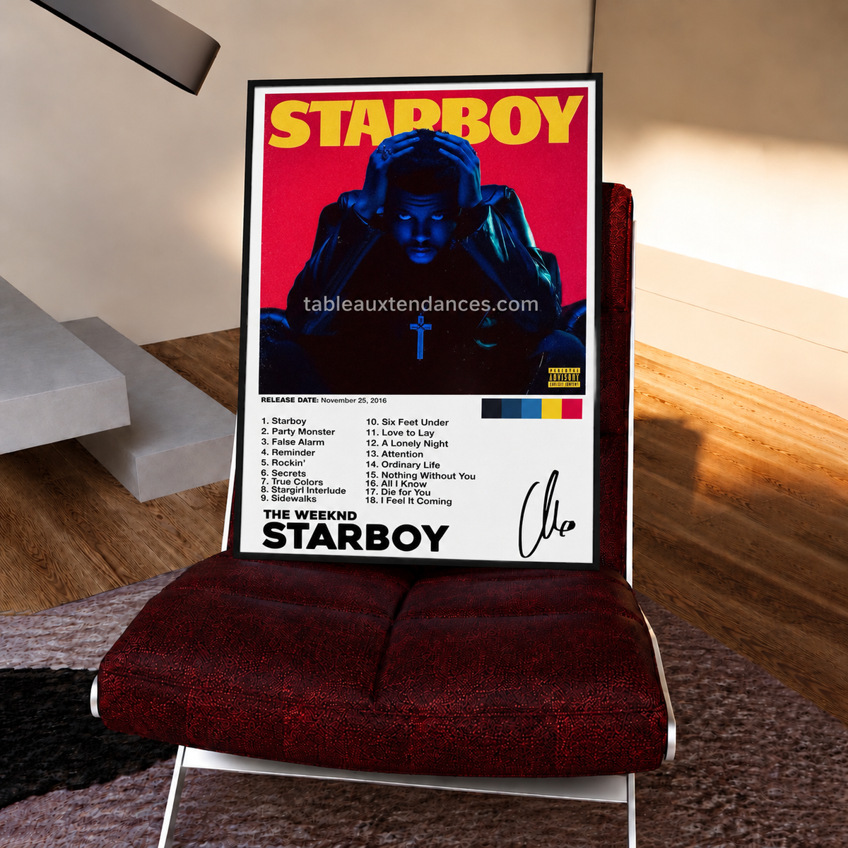 Tableau musical Starboy — The Weeknd