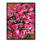 Grand bouquet artistique de roses roses vu de dessus