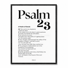 Tableau chrétien Psalm 23 The Lord Is My Shepherd noir et blanc
