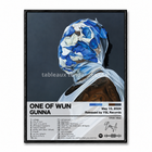 Tableau musical encadré One of Wun de Gunna avec portrait artistique et tracklist.