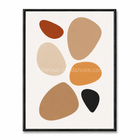 Tableau abstrait Galets Solaires formes organiques beige terracotta noir
