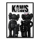 Tableau graphique Famille Graphique, groupe de personnages noirs stylisés sur fond blanc