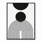 Tableau noir et blanc Arche Suspendue avec cercle et lignes d’arche