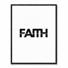 Tableau chrétien Faith typographie minimaliste noir et blanc