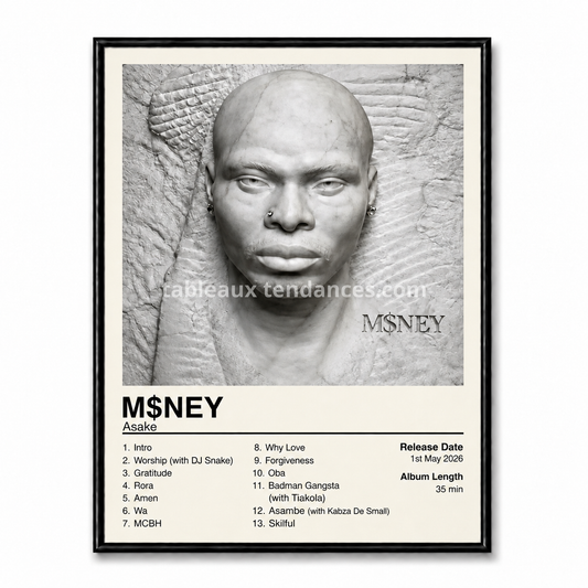 Tableau Asake Money décoration murale Afrobeats