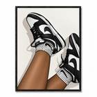 Tableau Sneaker Mood Black noir, sneakers streetwear sur fond clair