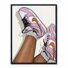 Tableau Sneaker Mood Pink rose, sneakers streetwear sur fond clair